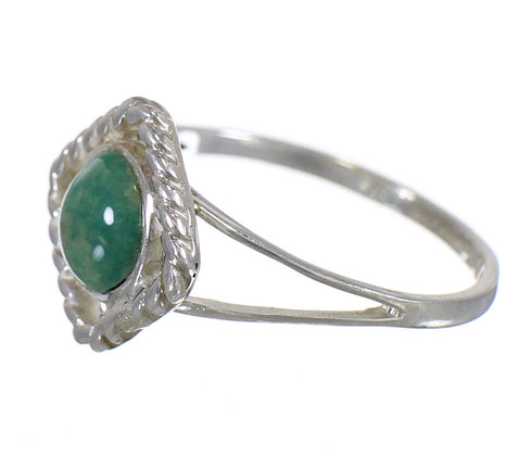Turquoise Southwestern Sterling Silver Jewelry Ring Size 5-3/4 YX73852